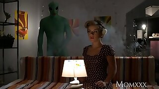 MOM Lonely housewife gets deep probe from alien on Halloween