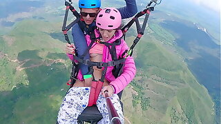 Wet Pussy SQUIRTING IN THE SKY 2200m High In The Clouds while PARAGLIDING
